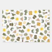 Kinder-Safari-Geburtstagsfeier Geschenkpapier Set (Vorderseite 2)