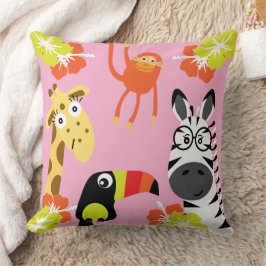 Kinder Safari Kinderzimmer Kunst, Dichtung und Mus Kissen