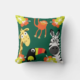 Kinder Safari Kinderzimmer Kunst, Dichtung und Mus Kissen