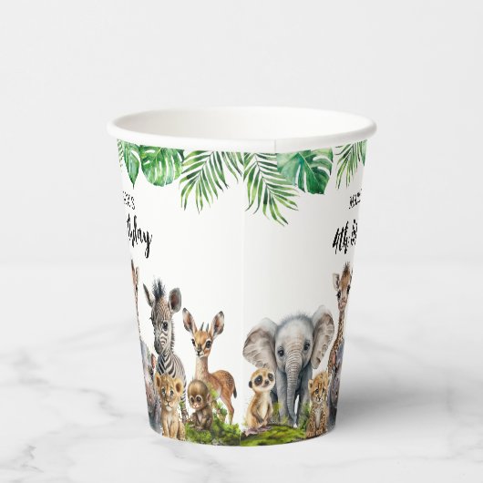 Kinder Safari Party Tiere Geburtstag Pappbecher (Rechts)
