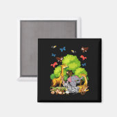 Kinder Safari Tierfreunde Magnet (Vorderseite/Rückseite)