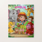 Kinder Safari Wilderness Kreaturen Vorname Puzzle (Vertikal)