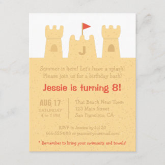 Kinder Sandcasts Beach Geburtstagsparty Einladung