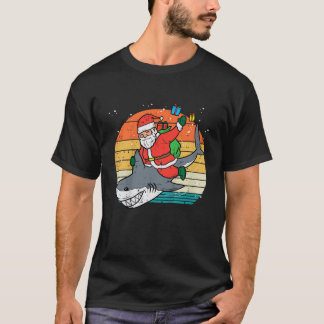 Kinder Santa Riding Shark Xmas Pajamas Kleinkind B T-Shirt