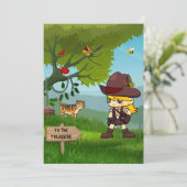 Kinder Scavenger Jagen Geburtstagsparty Einladung (Stehend Vorderseite)