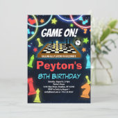 Kinder Schach Geburtstagsparty Einladung (Stehend Vorderseite)