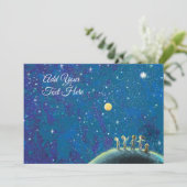 Kinder schauen sich den benutzerdefinierten nächtl einladung (Stehend Vorderseite)