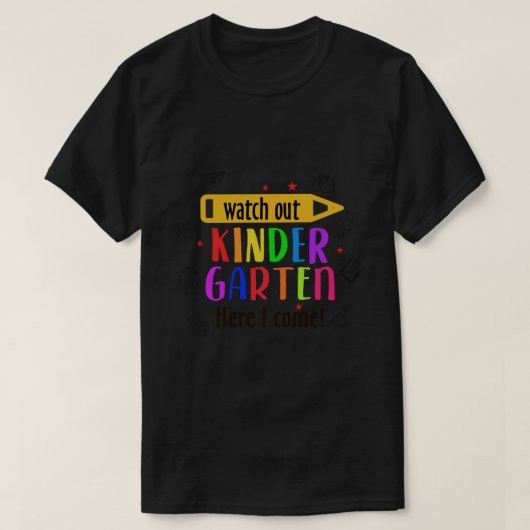 Kinder schauen sich den Kindergarten an, ich komme T-Shirt (Design vorne)