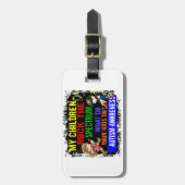 Kinder schaukeln den Spektrum-Autismus Gepäckanhänger (Vorderseite vertikal)