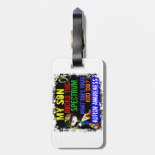 Kinder schaukeln den Spektrum-Autismus Gepäckanhänger (Rückseite vertikal)