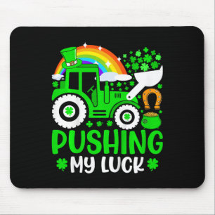 Kinder schieben mein Glück Traktor LKW St. Patrick Mousepad