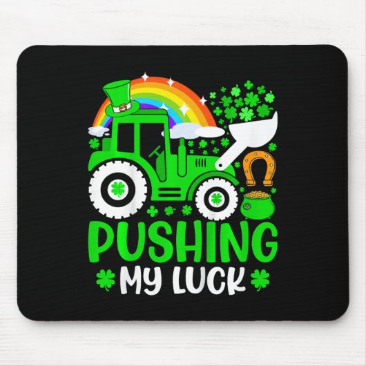 Kinder schieben mein Glück Traktor LKW St. Patrick Mousepad (Vorne)