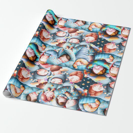 Kinder schlafend schlafend Schlummer Schlafanzug S Geschenkpapier (Ungerollt)