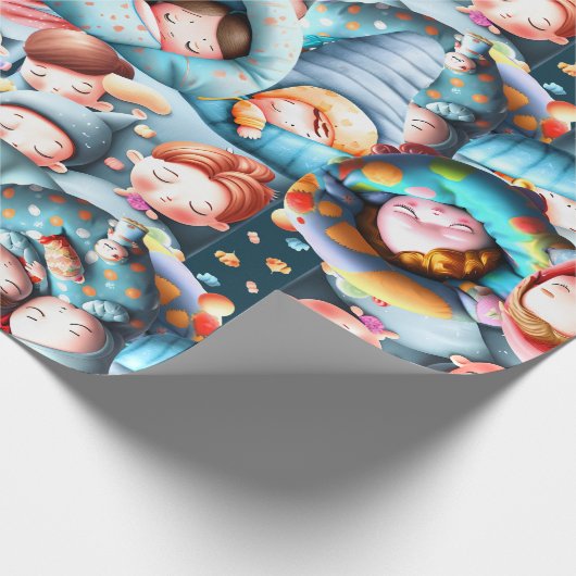 Kinder schlafend schlafend Schlummer Schlafanzug S Geschenkpapier (Ecke)