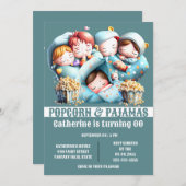 Kinder Schlafsäcke Popcorn Schlafanzug Schlafanzug Einladung (Vorne/Hinten)