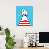 Kinder Schlafzimmer Niedlich Gewitter Seagull Bird Poster (Heimbüro)