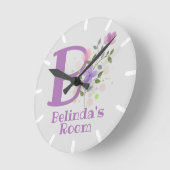 Kinder Schlafzimmeruhr Design mit Name & Anfangsbu Runde Wanduhr (Winkel)