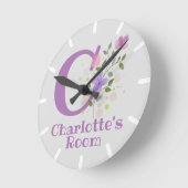 Kinder Schlafzimmeruhr mit dem Namen Charlotte Runde Wanduhr (Winkel)