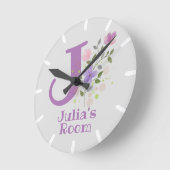 Kinder Schlafzimmeruhr mit Name & Anfangsbuchstabe Runde Wanduhr (Winkel)