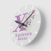 Kinder Schlafzimmeruhr mit Name & Anfangsbuchstabe Runde Wanduhr (Winkel)