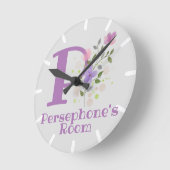 Kinder Schlafzimmeruhr mit Name & Anfangsbuchstabe Runde Wanduhr (Winkel)