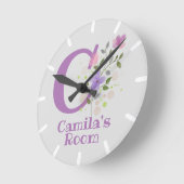 Kinder Schlafzimmeruhr mit Name Camila Runde Wanduhr (Winkel)