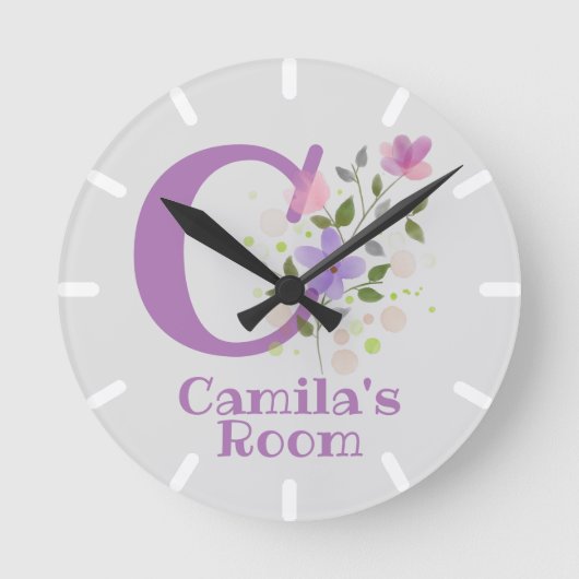 Kinder Schlafzimmeruhr mit Name Camila Runde Wanduhr (Vorderseite)