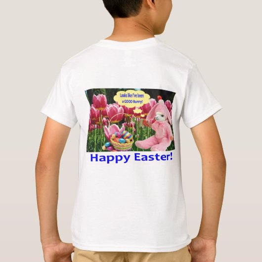 Kinder schlagen. Happy Oaster. Alpaca/Hunny T-Shirt (Rückseite)