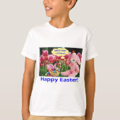 Kinder schlagen. Happy Oaster. Alpaca/Hunny T-Shirt (Vorderseite)