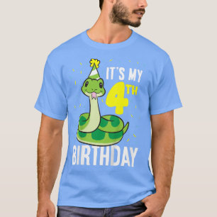 Kinder schlängeln ihren 4. Geburtstag 4 Jahre alt  T-Shirt