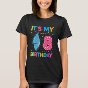Kinder Schmetterling 8 Jahre alt 8. Geburtstag Sch T-Shirt