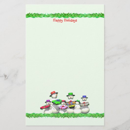 Kinder Schnee Menschen Weihnachten Briefpapier (Vorderseite)