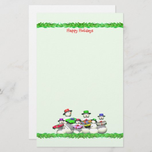 Kinder Schnee Menschen Weihnachten Briefpapier (Vorne/Hinten)