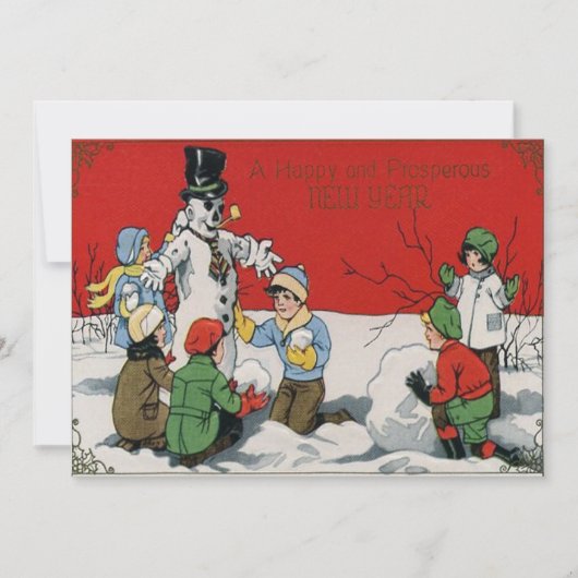 Kinder Schneemann Winter Schnee (Vorderseite)