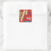 Kinder-Schulaufkleber Quadratischer Aufkleber (Tasche)