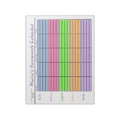 Kinder-Schule, um farbenfrohe Kalendergrafik aufzu Notizblock (Rotiert)