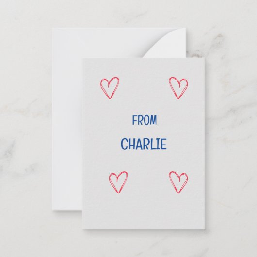 Kinder-Schule Valentines Karten (Rückseite)