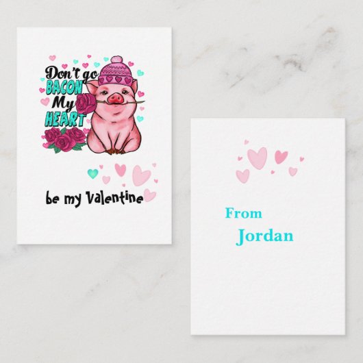 Kinder-Schule Valentines Karten (Vorne/Hinten)