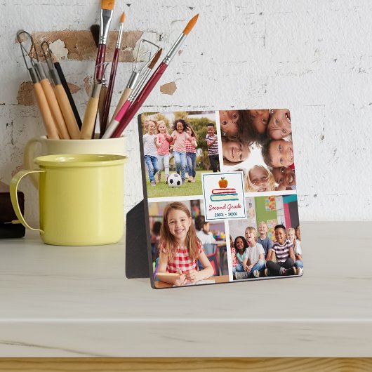 Kinder Schuljahr Achtung 4 FotoCollage Fotoplatte