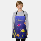 Kinder Schürze in kleiner Größe mit Fisch (Getragen)