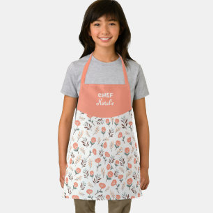 Kinder-Schürze Rote Mohnblumen + Name Schürze