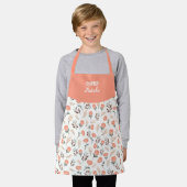 Kinder-Schürze Rote Mohnblumen + Name Schürze (Getragen)