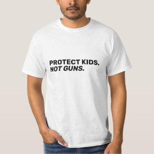 Kinder schützen Nicht Waffen schwarzen Text minima T-Shirt