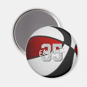 Kinder - Schwarze Basketballmannschaft - Farben Magnet (Vorderseite/Rückseite)