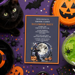 Kinder Schwarze Katze Halloween-Kostüm-Party Einladung