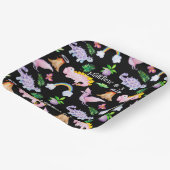 Kinder Schwarzer Fun Dinosaurier Regenbogen Wasser Pappteller (Gewinkelt)