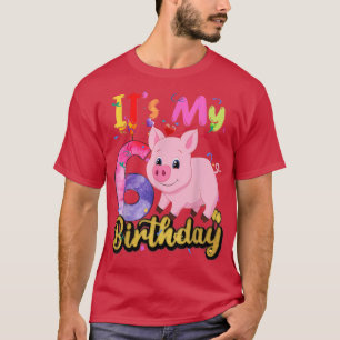 Kinder Schwein 6. Geburtstag 6 Jahre Altes Schwein T-Shirt