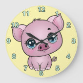 Kinder-Schweine-Wanduhr Große Wanduhr (Vorderseite)