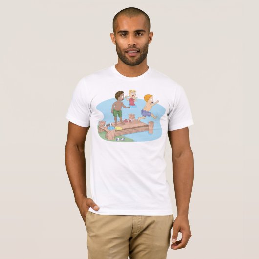 Kinder Schwimmbad Spaß Mens T - Shirt (Vorne ganz)