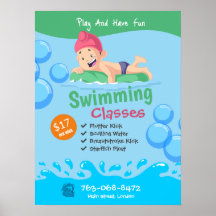 Kinder Schwimmen Klassen Poster